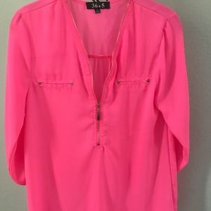 Neon pink top or bathing suit cover up